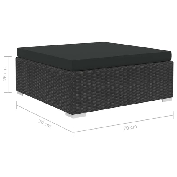 vidaXL haveloungesæt 6 dele med hynder polyrattan sort