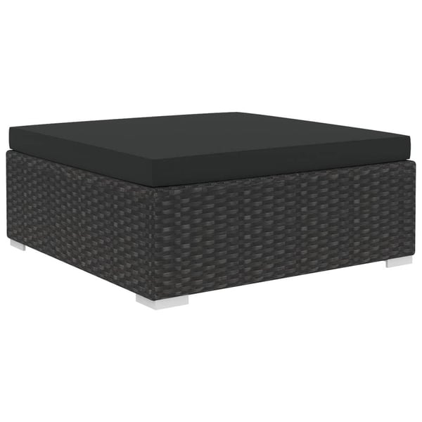 vidaXL haveloungesæt 6 dele med hynder polyrattan sort