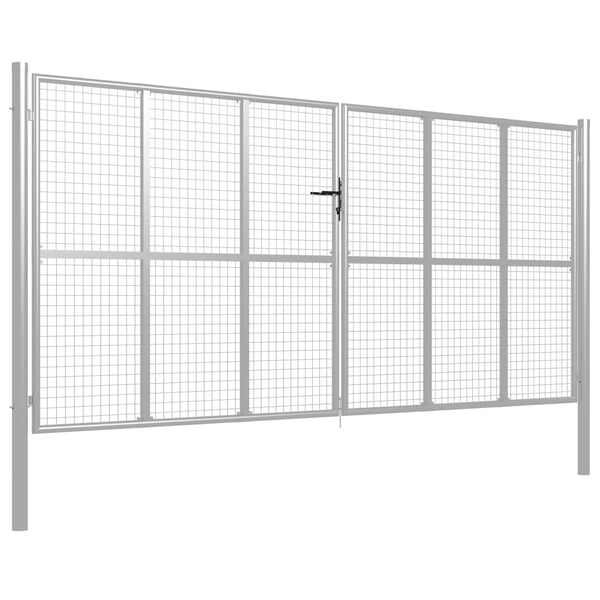 vidaXL Hageport galvanisert stål 400x175 cm sølvfarget