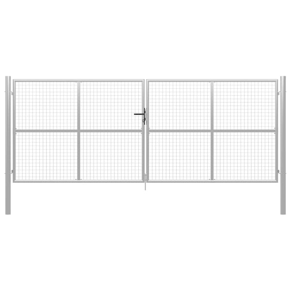 vidaXL Hageport galvanisert stål 400x150 cm sølvfarget