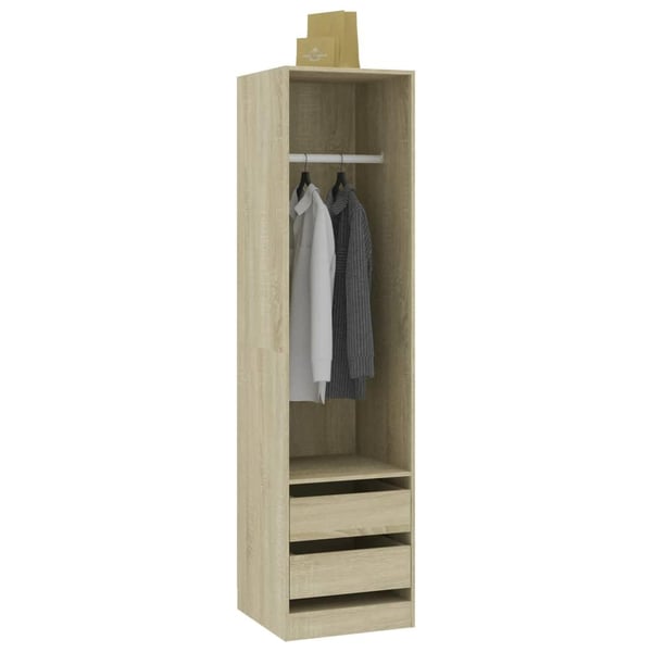 vidaXL Garderobe med skuffer sonoma eik 50x50x200 cm sponplate