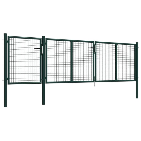 vidaXL Hageport stål 400x100 cm grønn