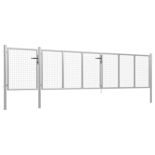 vidaXL havelåge stål 500x100 cm sølv