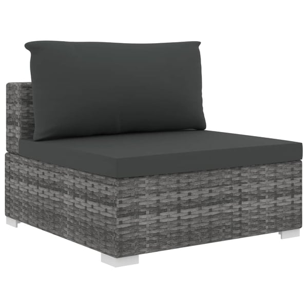 vidaXL loungesæt til haven 5 dele med hynder polyrattan grå