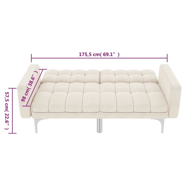 vidaXL sovesofa stof cremefarvet