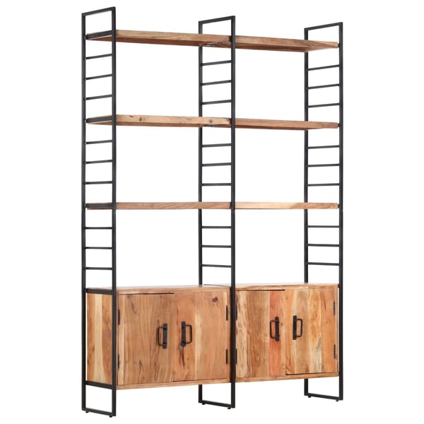 vidaXL Bogreol/reol i 4 niveauer 124 x 30 x 180 cm massivt akacietræ change