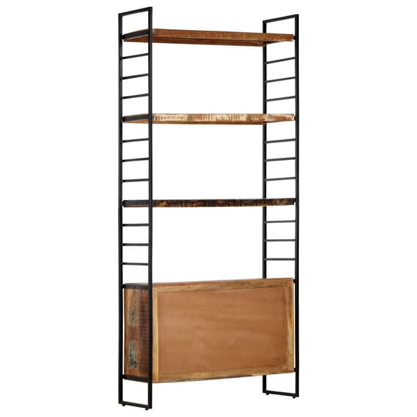 vidaXL Bogreol/reol i 4 niveauer 80x30x180 cm massivt genbrugstræ change