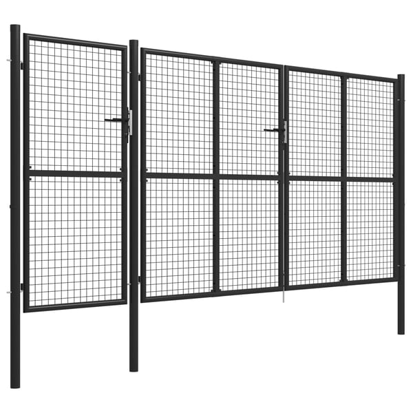 vidaXL Hageport stål 400x150 cm antrasitt