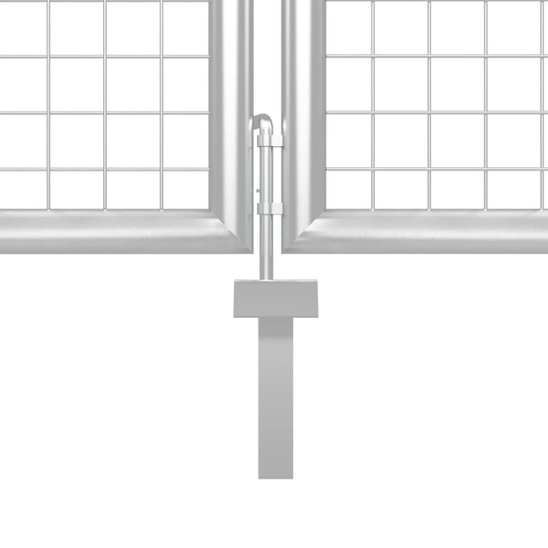 vidaXL Puutarhaportti teräs 350x100 cm hopea