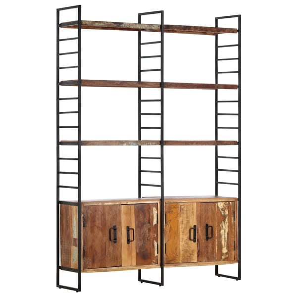vidaXL Bogreol/reol i 4 niveauer 124x30x180 cm massivt genbrugstræ change