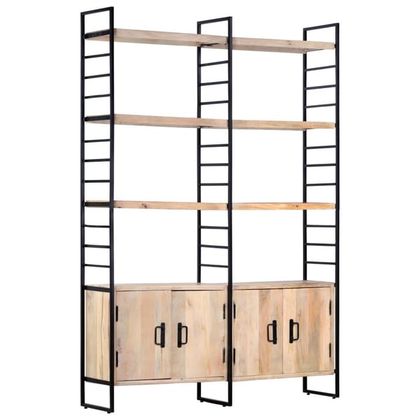vidaXL Bogreol/reol i 4 niveauer 124 x 30 x 180 cm massivt mangotræ change