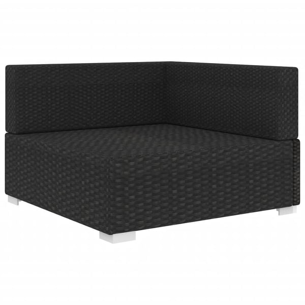 vidaXL hjørnesæde til sofa 1 stk. med hynder polyrattan sort