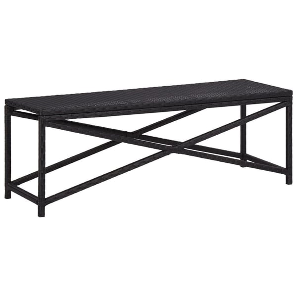 vidaXL havebænk 120 cm polyrattan sort