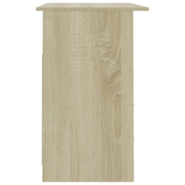 vidaXL Skrivebord med skuffer sonoma eik 110x50x76 cm sponplate