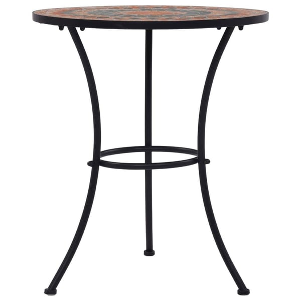 vidaXL Mosaikkbistrobord oransje/grå 60 cm keramikk