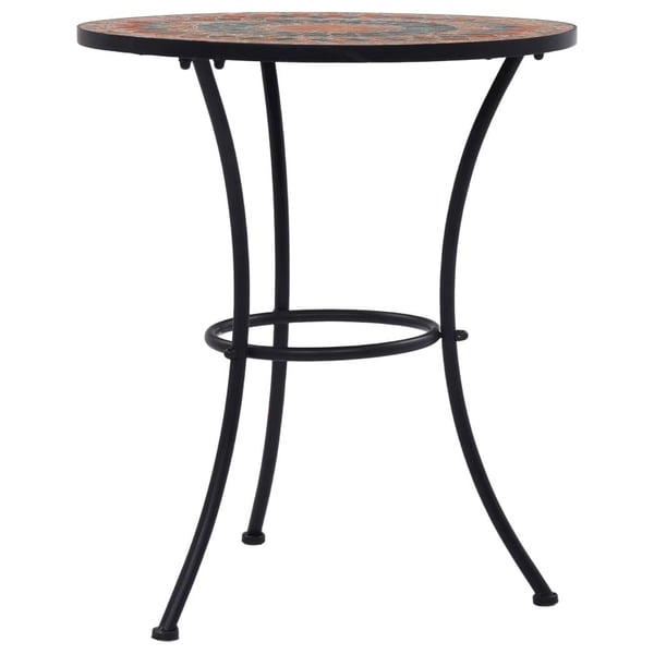 vidaXL Mosaikkbistrobord oransje/grå 60 cm keramikk