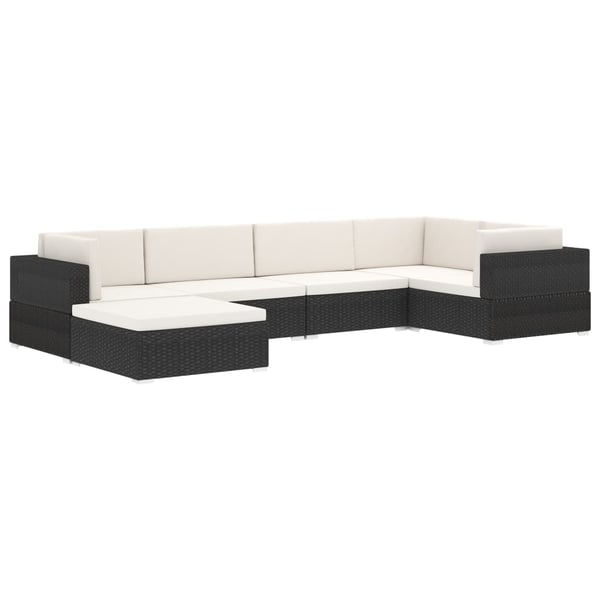 vidaXL fodskammel til sofa 1 stk. med hynde polyrattan brun
