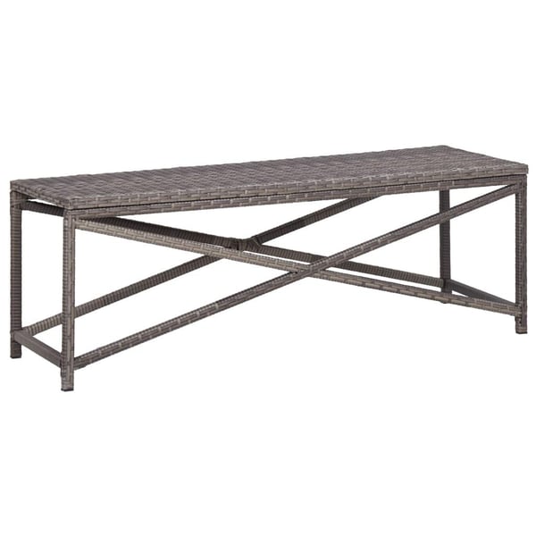 vidaXL havebænk 120 cm polyrattan grå