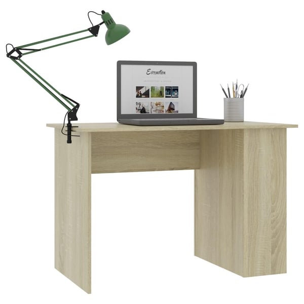 vidaXL Skrivebord sonoma eik 110x60x73 cm sponplate