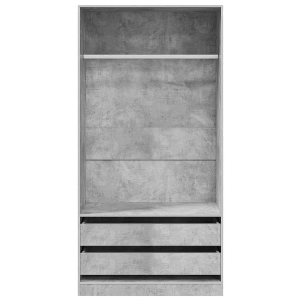 vidaXL Garderobeskap betonggrå 100x50x200 cm sponplate
