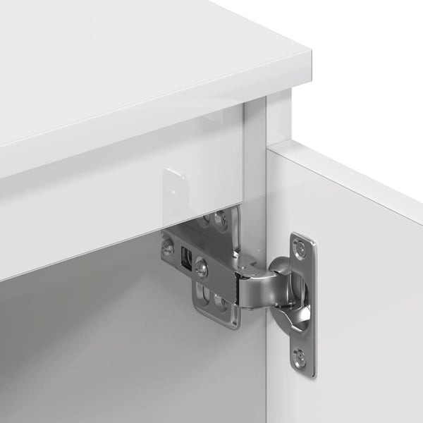 vidaXL tv-bord 140x40x35,5 cm konstrueret træ hvid højglans