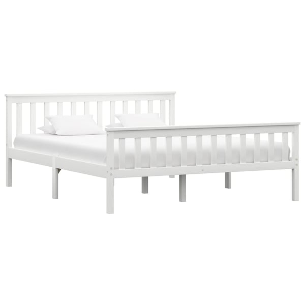 vidaXL Seng/Sengeramme hvit heltre furu 160x200 cm change1