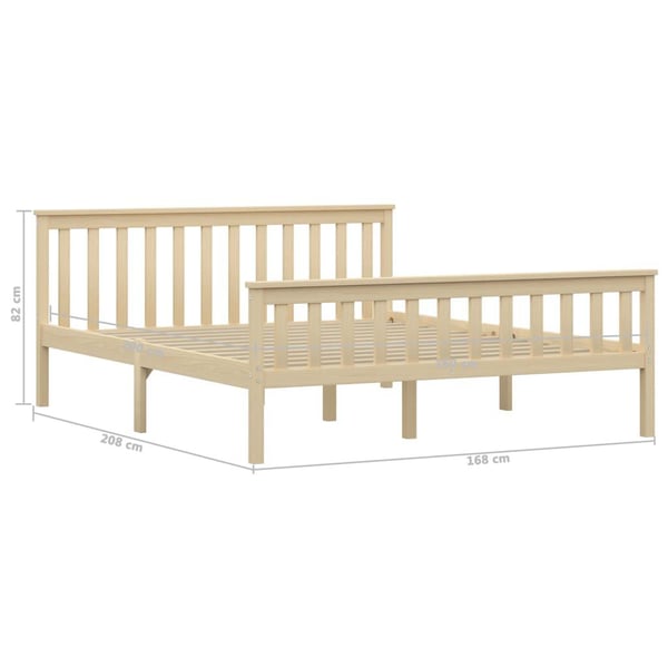 vidaXL Seng/Sengeramme heltre furu naturlig 160x200 cm change1