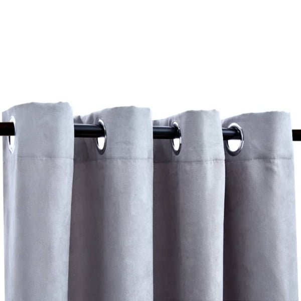 vidaXL Mörkläggningsgardiner med metallringar 2 st grå 140x225 cm