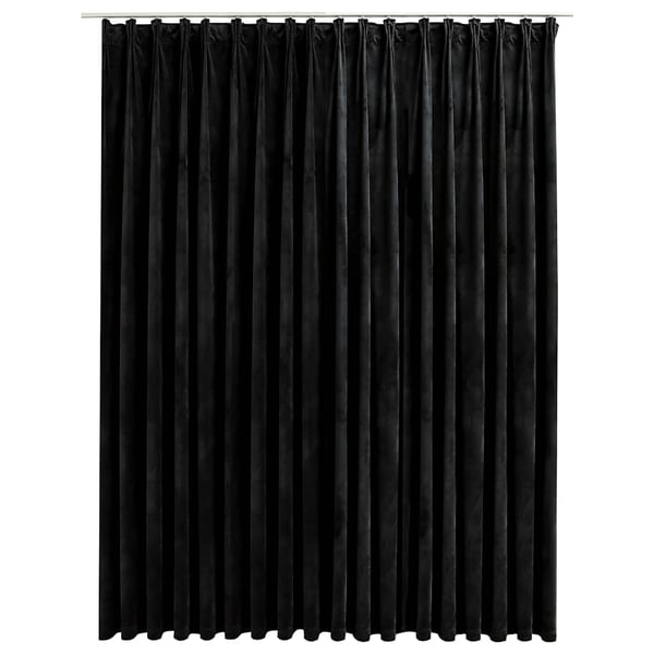 vidaXL mørklægningsgardin med kroge 290 x 245 cm fløjl sort