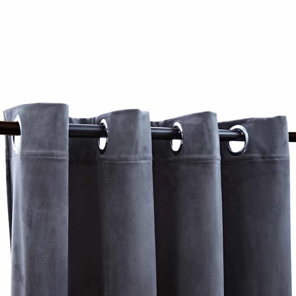 vidaXL Lystette gardiner med ringer 2 stk fløyel antrasitt 140x175 cm