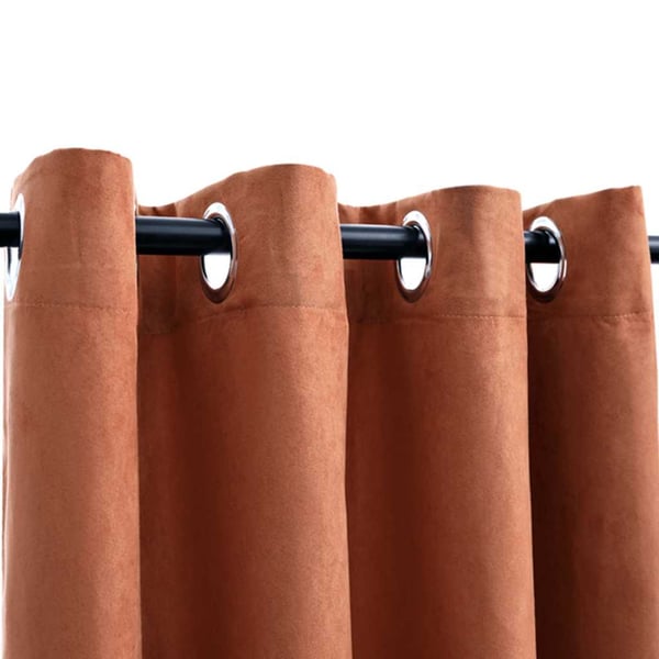 vidaXL Lystette gardiner med metallringer 2 stk rust 140x175 cm