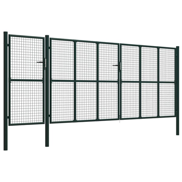vidaXL Puutarhaportti teräs 500x175 cm vihreä