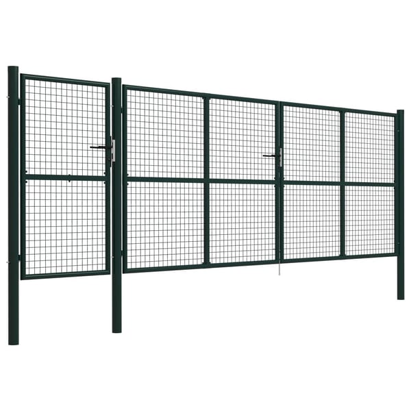 vidaXL Hageport stål 500x150 cm grønn
