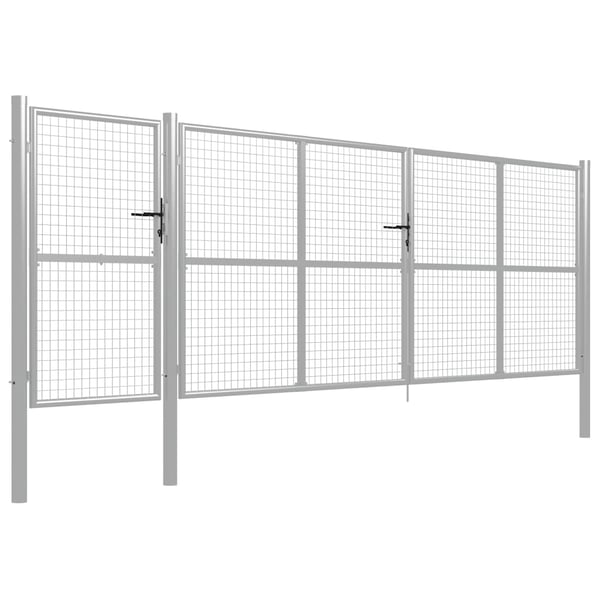 vidaXL Hageport stål 500x150 cm sølvfarget