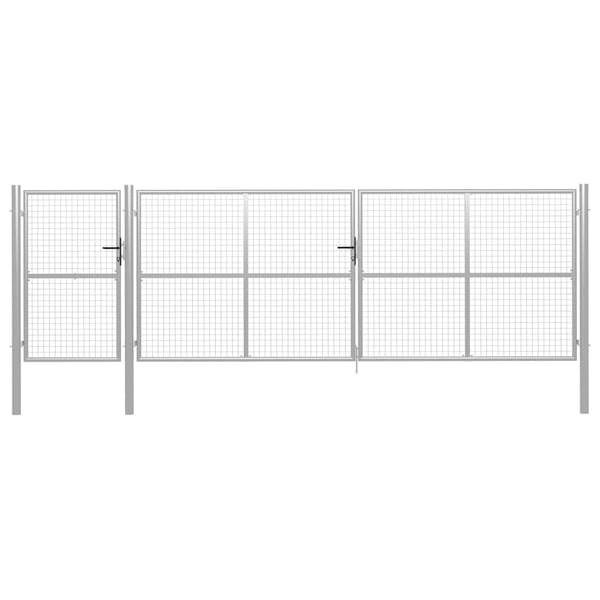 vidaXL Hageport stål 500x150 cm sølvfarget