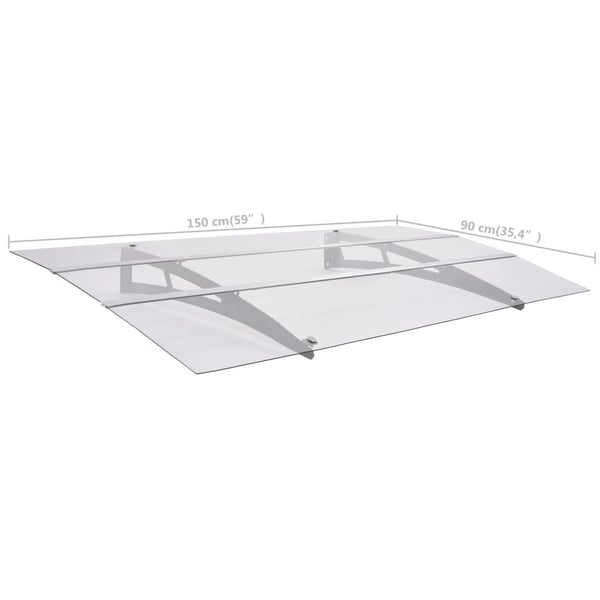 vidaXL Ovikatos hopea ja läpinäkyvä 150x90 cm PET