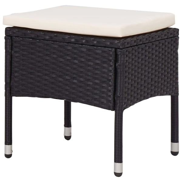 vidaXL udendørs spisebordssæt 5 dele polyrattan og glas sort