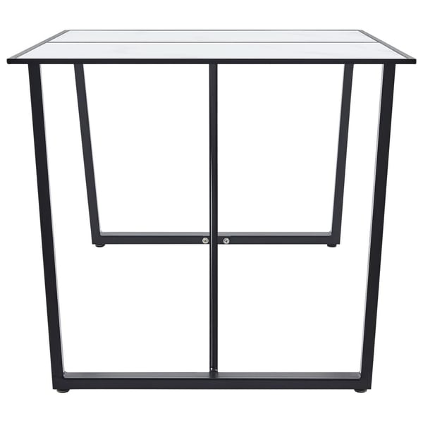 vidaXL Spisebord hvit 160x80x75 cm herdet glass