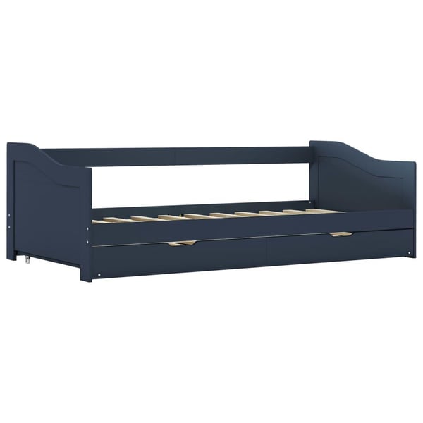 vidaXL Sovesofa uttrekkbar ramme grå furu 90x200 cm