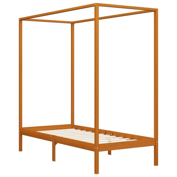 vidaXL Himmelsengeramme honningbrun heltre furu 90x200 cm change1
