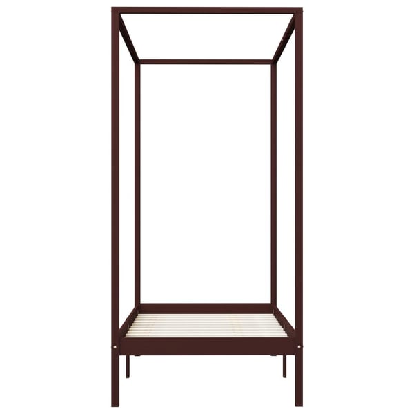 vidaXL Himmelsengeramme mørkebrun heltre furu 100x200 cm change1
