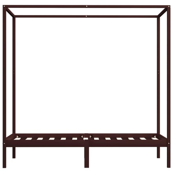 vidaXL Himmelsengeramme mørkebrun heltre furu 90x200 cm change1