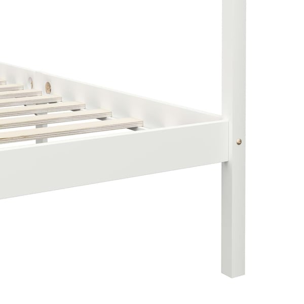 vidaXL Himmelsengeramme heltre furu hvit 100x200 cm change1