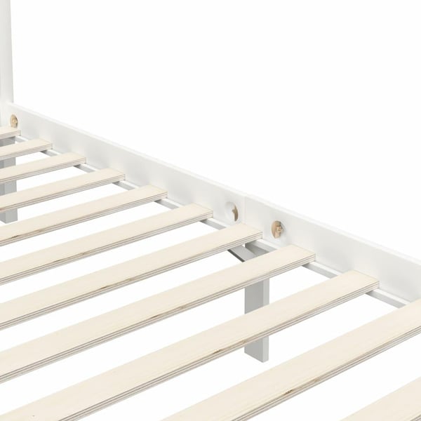 vidaXL sengestel til himmelseng 90 x 200 cm massivt fyrretræ hvid change1