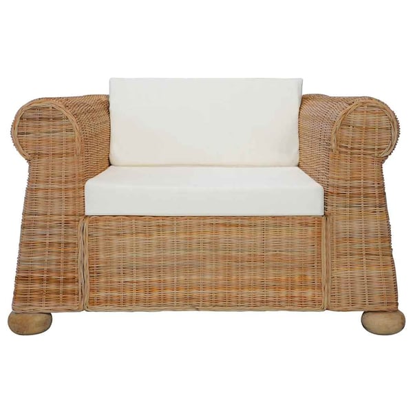 vidaXL sofasæt 2 dele med hynder naturlig rattan