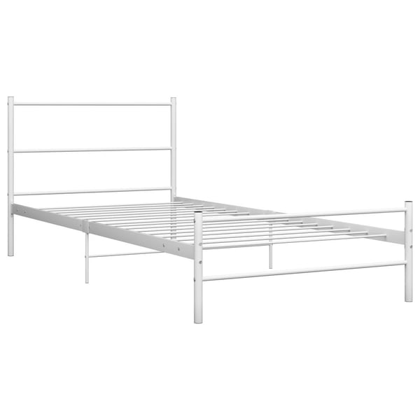 vidaXL Seng/Sengeramme hvit metall 90x200 cm change1