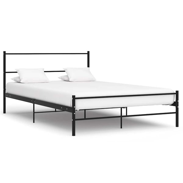 vidaXL Seng/Sengeramme med hodegavl uten madrass svart 140x200 cm metall change1