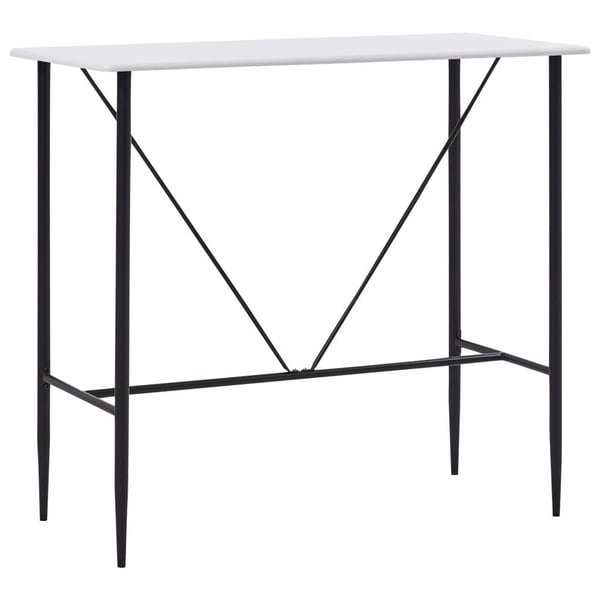 vidaXL Barbord hvit 120x60x110 cm MDF