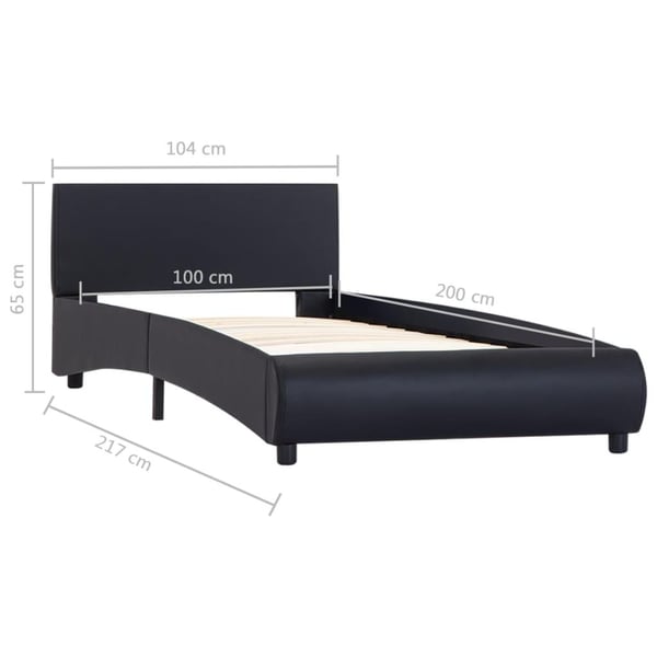 vidaXL sengestel med LED 100x200 cm kunstlæder sort change1
