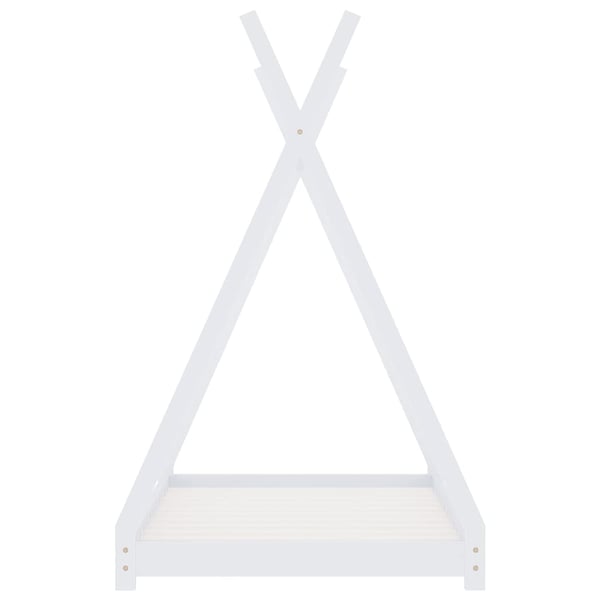 vidaXL Seng/Sengeramme for barn heltre furu hvit 90x200 cm change1